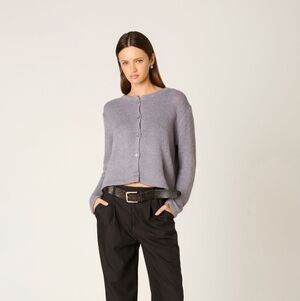 NWT NIA Ariana Button Front Cardigan in Grey L/XL